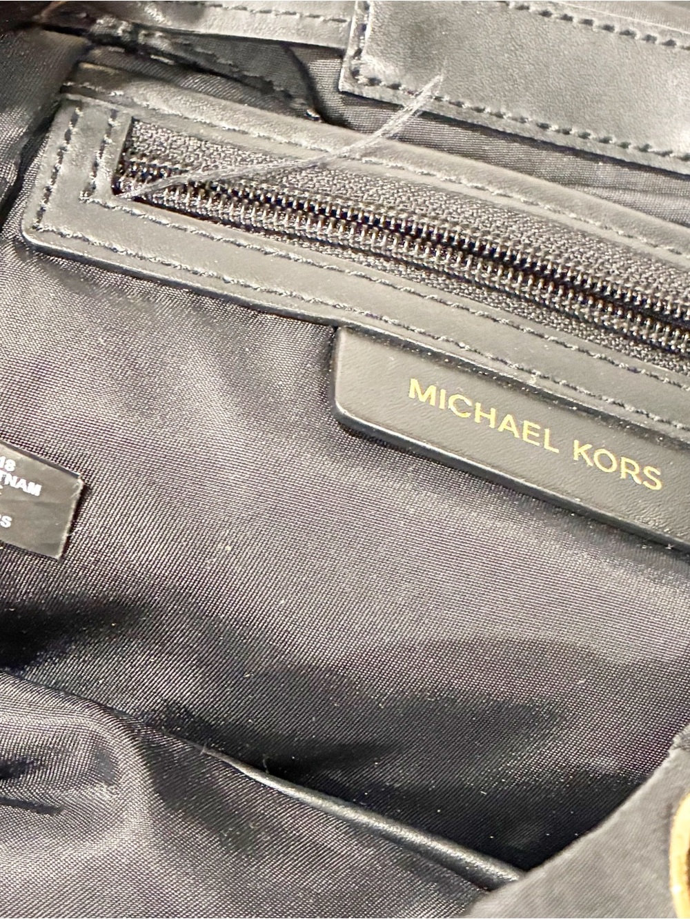 Michael Kors Nylon Beacon Back Pack Black Purse Handbag - Picture 5 of 5